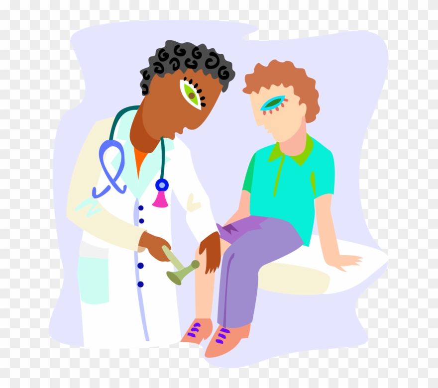 Doctor Tests S Reflexes Vector Image Illustration - Living Things Respond To Any Stimulus Clipart