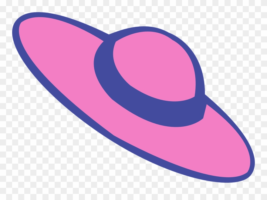 Hat Woman Clipart - Sun Hat Cartoon Pink - Png Download