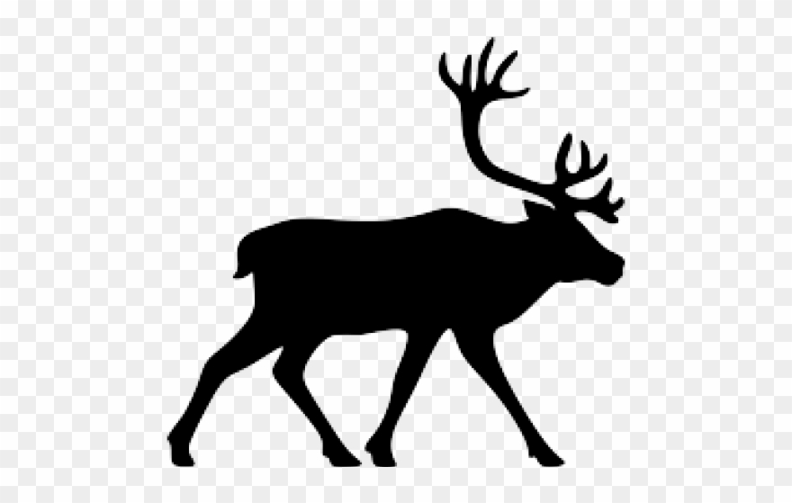 Elk Clipart Caribou - Caribou Silhouette - Png Download