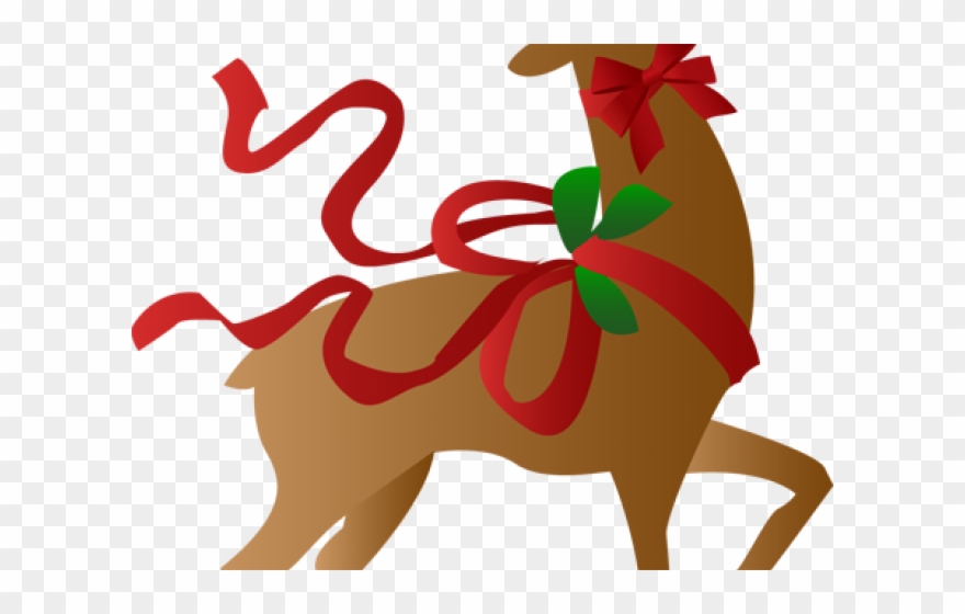 Elk Clipart Christmas - Transparent Reindeer Clipart - Png Download