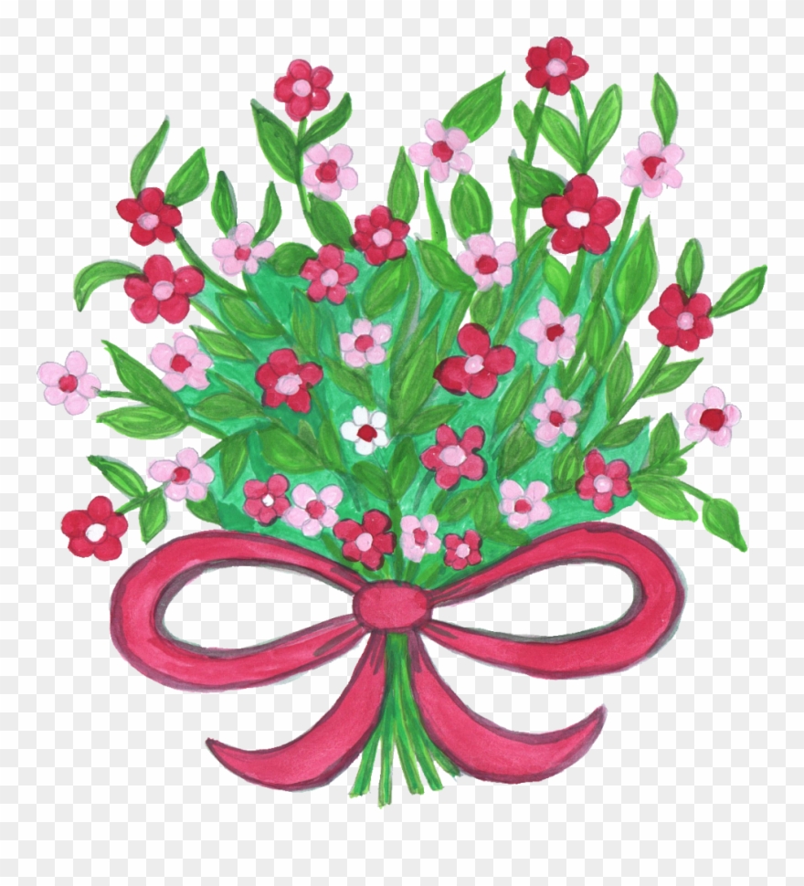 Png Of Flowers Clip Art Black And White Library - Flower Bouquet Transparent Png
