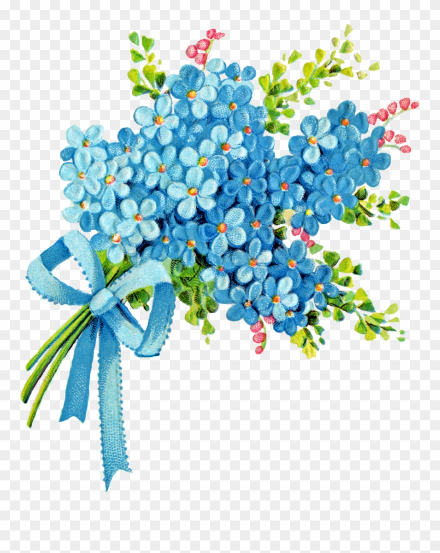 Wildflower Clipart Flower Bunch - Forget Me Nots Clip Art - Png Download