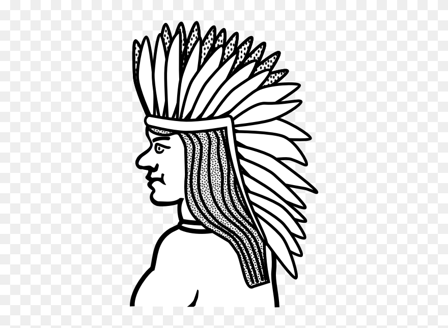 Native Americans In The United States Line Art Drawing - Native Americans Line Art Clipart