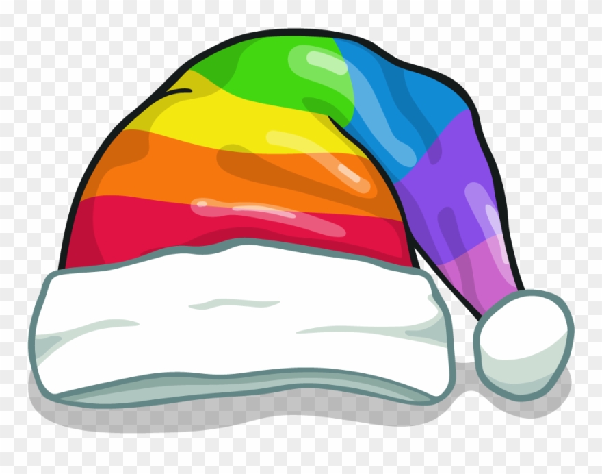 Rainbow Santa Hat - Santa Claus Clipart