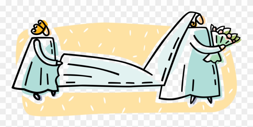 Bridesmaid And Bride Vector Image Illustration Of - Clip Art - Png Download