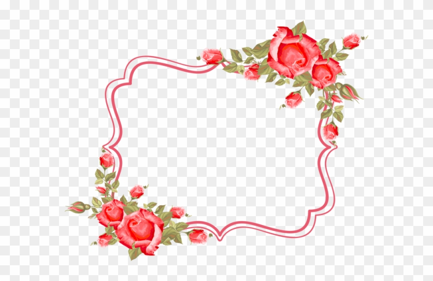 Frame, Flower, Roses, Frame, Border,rose, Wedding, - Vector Floral Frame Undangan Png Clipart