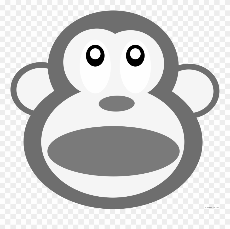 Monkey Head Animal Free Black White Clipart Images - Pile Of Poo Emoji - Png Download