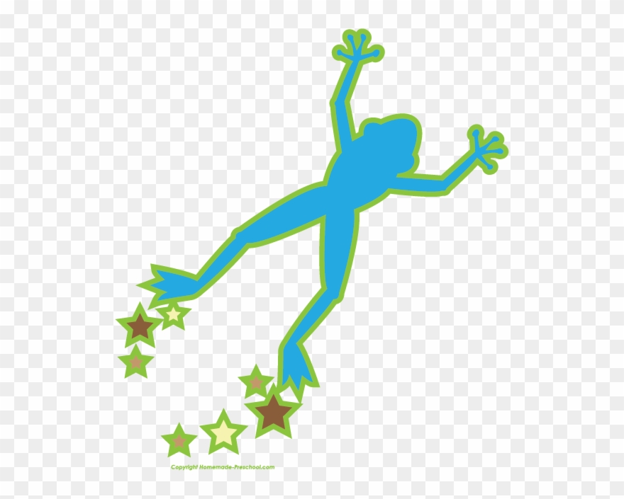 Free - Jumping Blue Frog Clipart