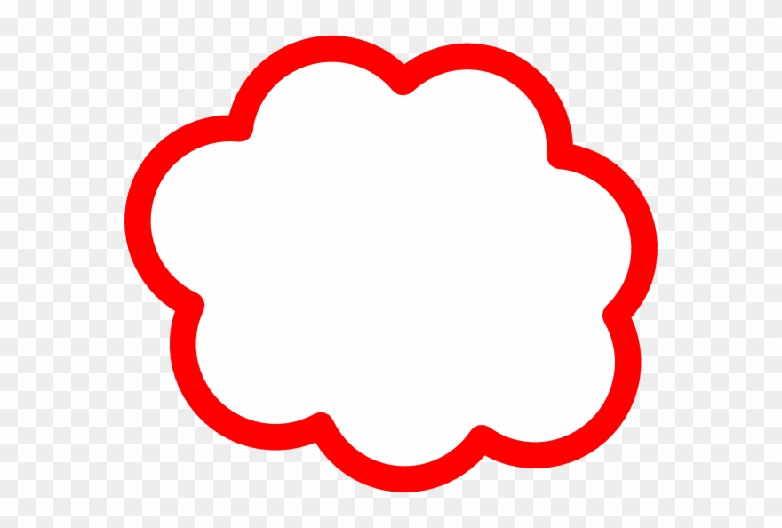 Red Cloud Clip Art N2 - Red Cloud Outline Png Transparent Png