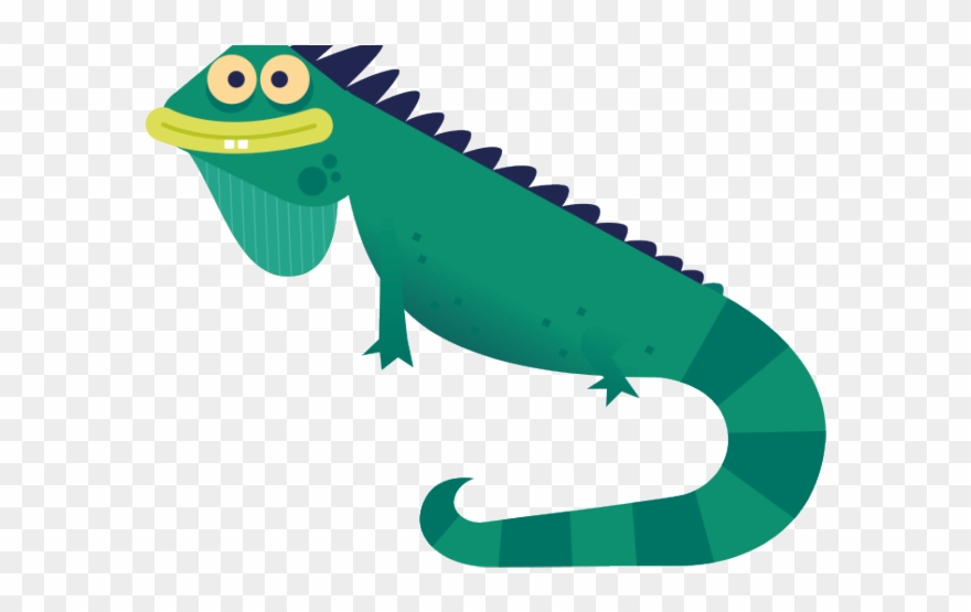 Green Iguana Clipart Clip Art - Lizard Drawing Color - Png Download