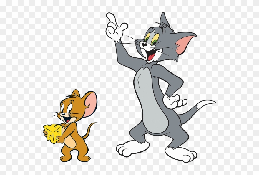 Cartoon Characters Tom And Jerry Brain Outline Thinking - Tom And Jerry Png Clipart