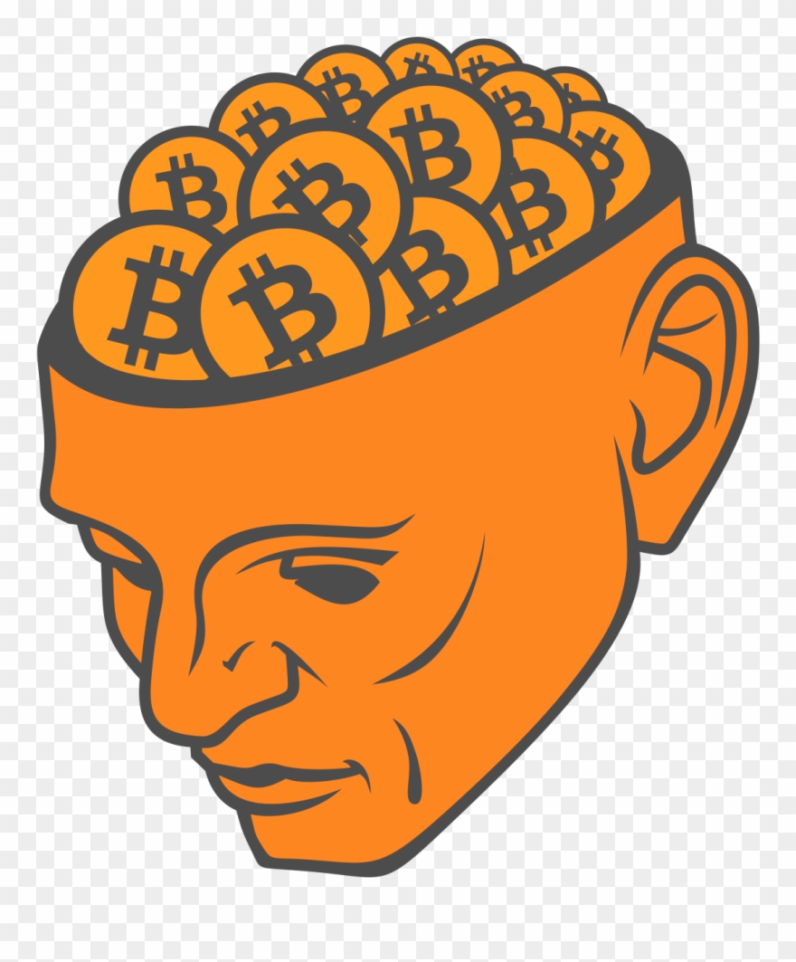 Brains Clipart Orange - Bitcoin In Head - Png Download