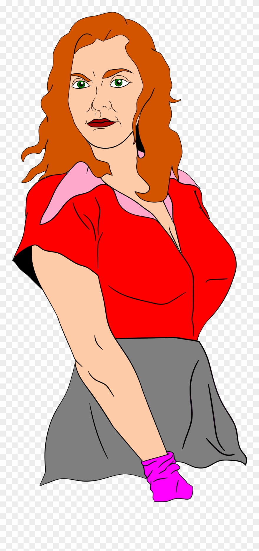 Clip Art Library Vector Toon Girl Big - Woman Clipart Colour Png Transparent Png