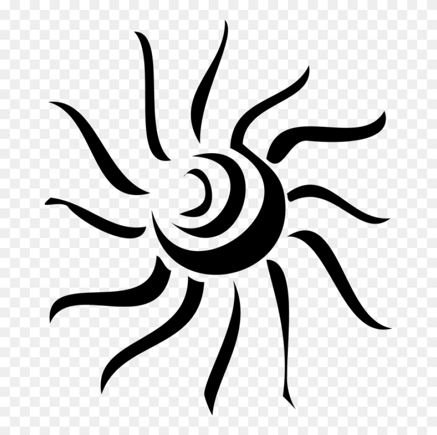 Graphic Free Ray Png Transparent Art - Sun Vector Black Png Clipart