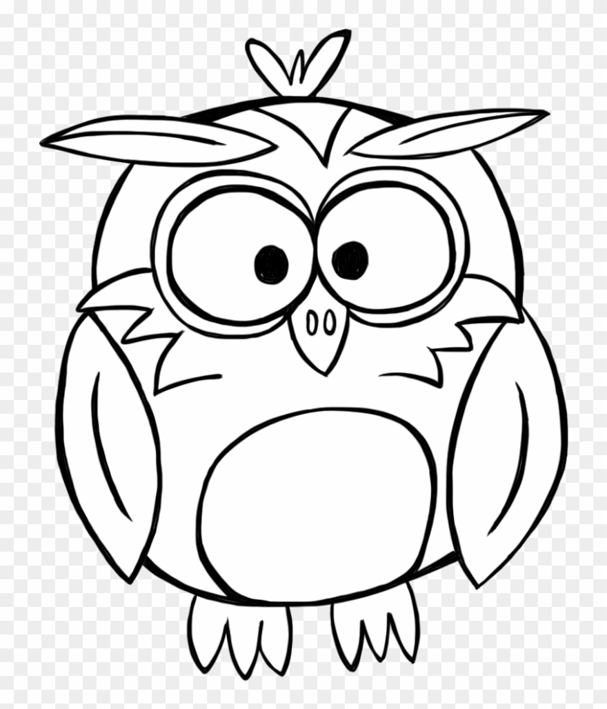 Banner Library Download Black And White Owl Clipart - Black And White Outline Owl - Png Download