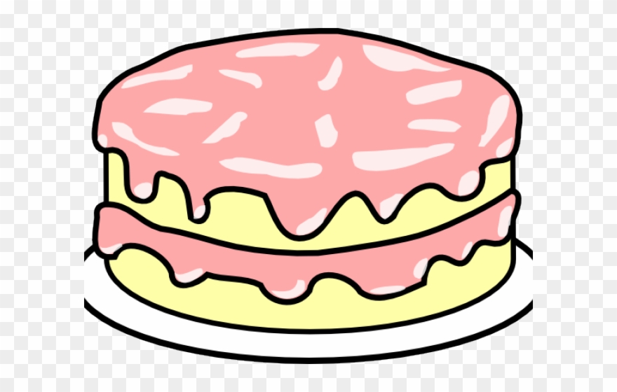 Frosting Clipart Pink Icing - Colouring Pages Of Cake - Png Download