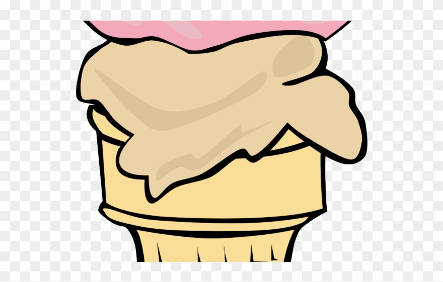 Cream Clipart Bowl - Clip Art Pink Ice Cream Cone - Png Download