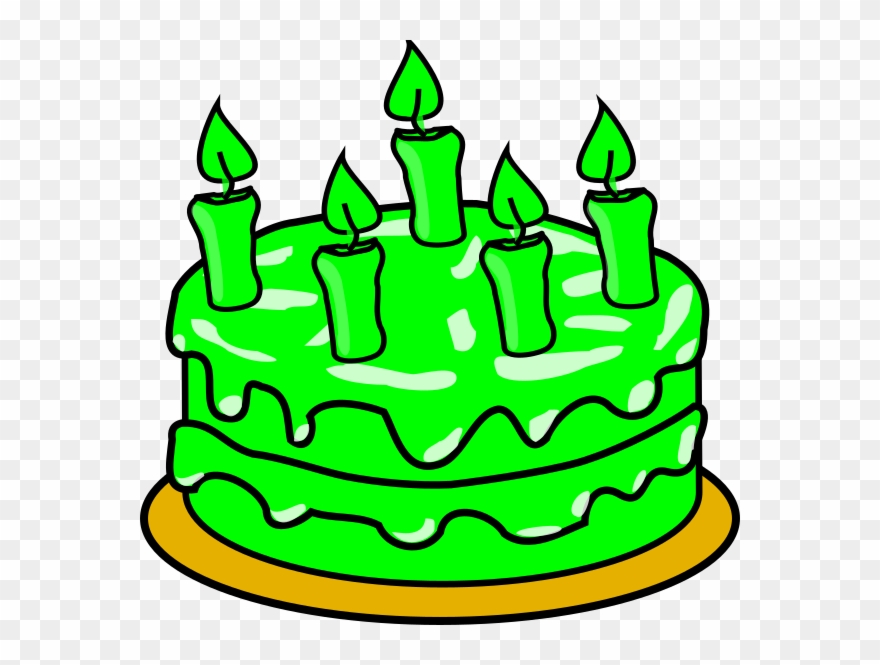 Green Birthday Cake Clip Art - Png Download