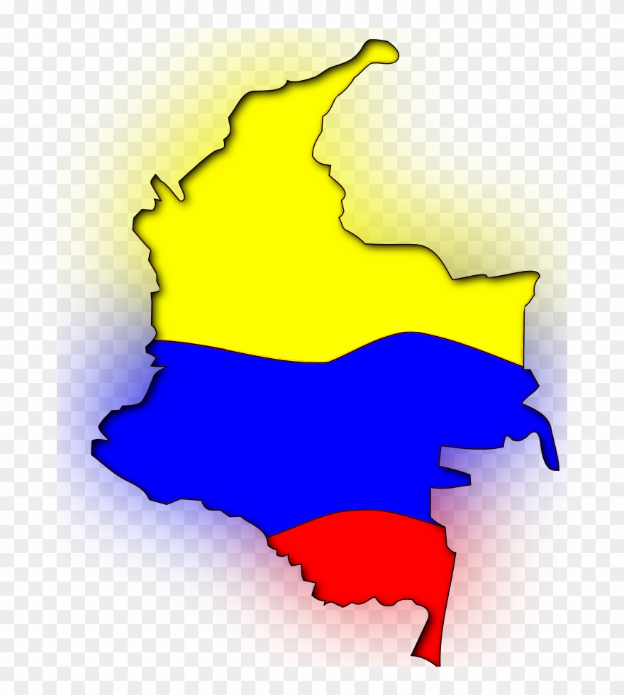 Columbia Clip Art Download - Mapa De Colombia Con Bandera - Png Download