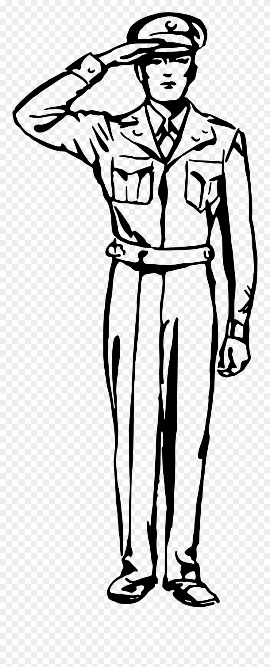 Soldier Saluting Drawing At Getdrawings - Drawing Of A Soldier Clipart