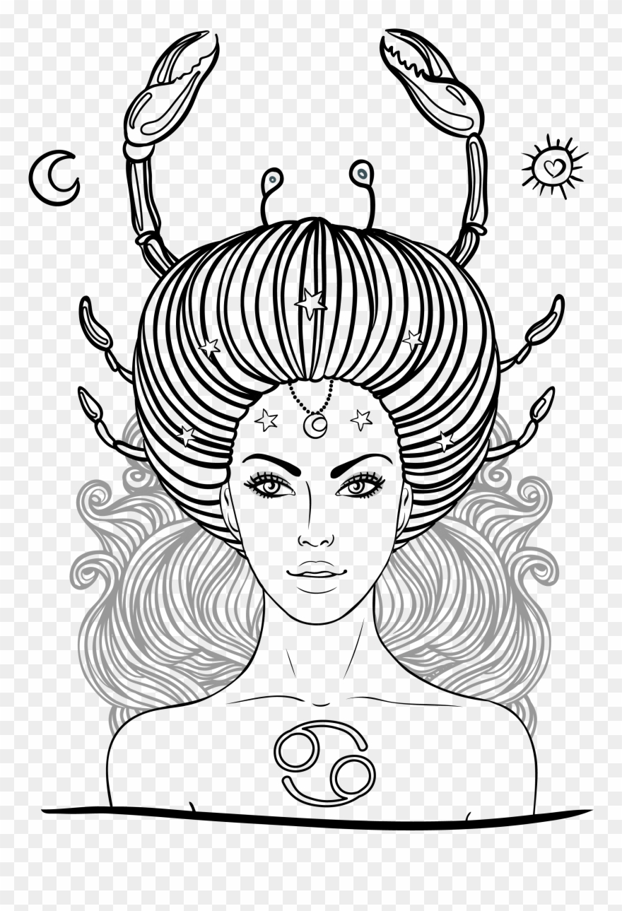 Png Transparent Library Aries Drawing - Знак Зодиака Рисунок Рак Clipart
