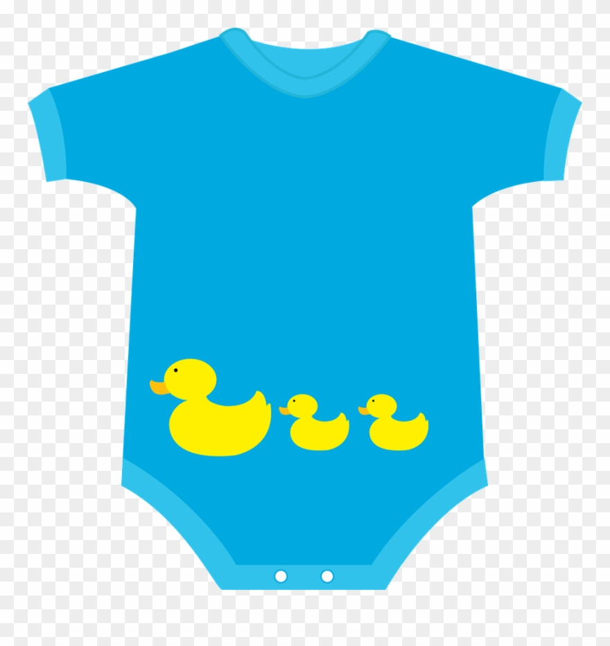 Rubber Ducky Baby Shower, Ducky Baby Showers, Baby - Baby Onesie Clip Art Blue - Png Download