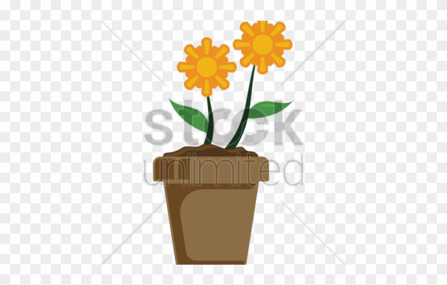 Potted Plants Clipart Flower Port - Clip Art - Png Download