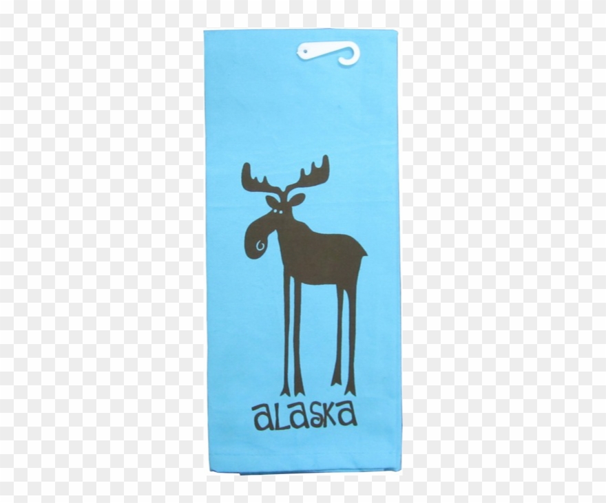 Blue Leggy Moose Dish Towel - Elk Clipart