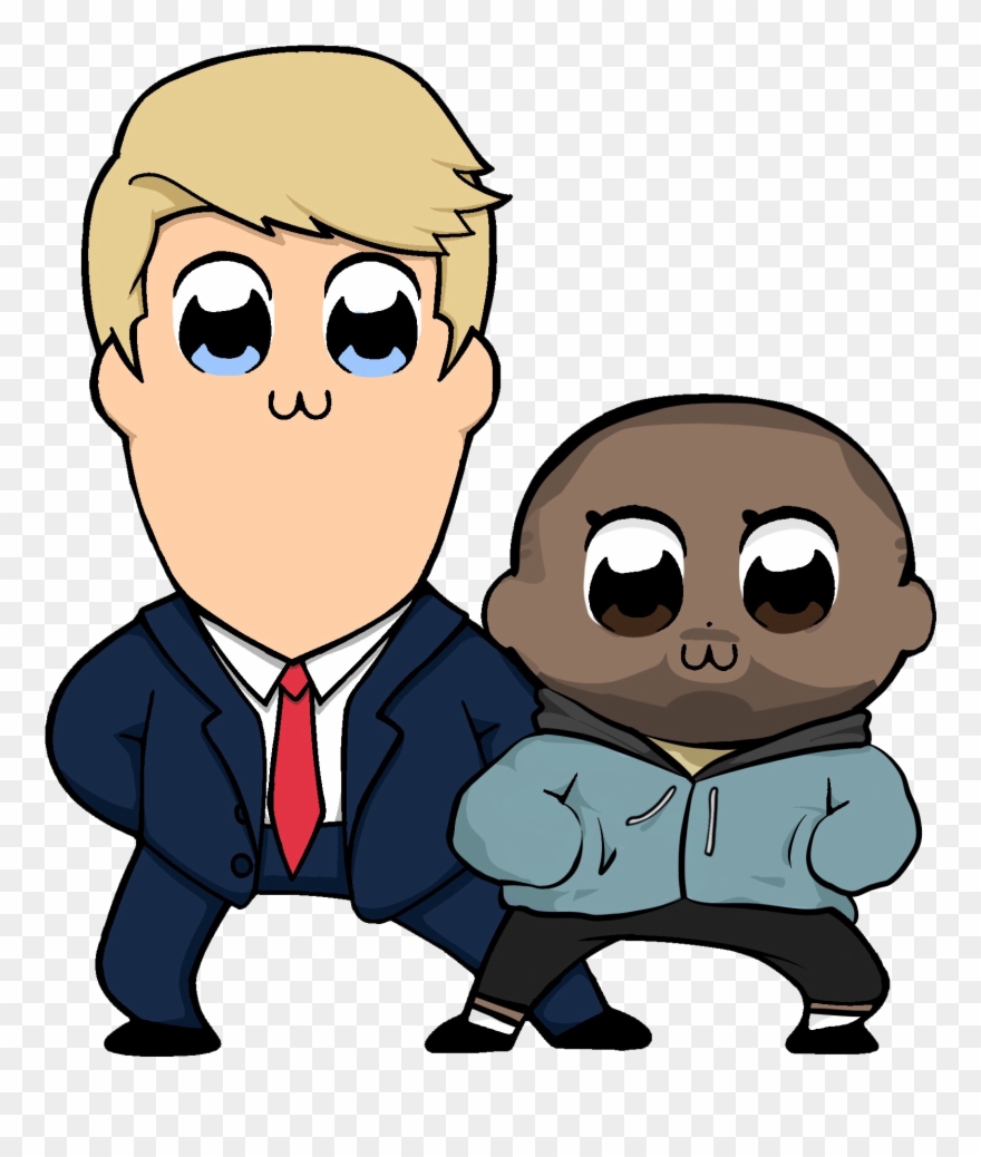 Image Of Trump And Kanye Pop Team Epic - Cartoon Clipart