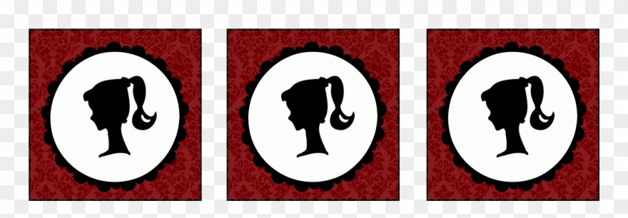 Red And Black Vintage Barbie Tags - Emblem Clipart