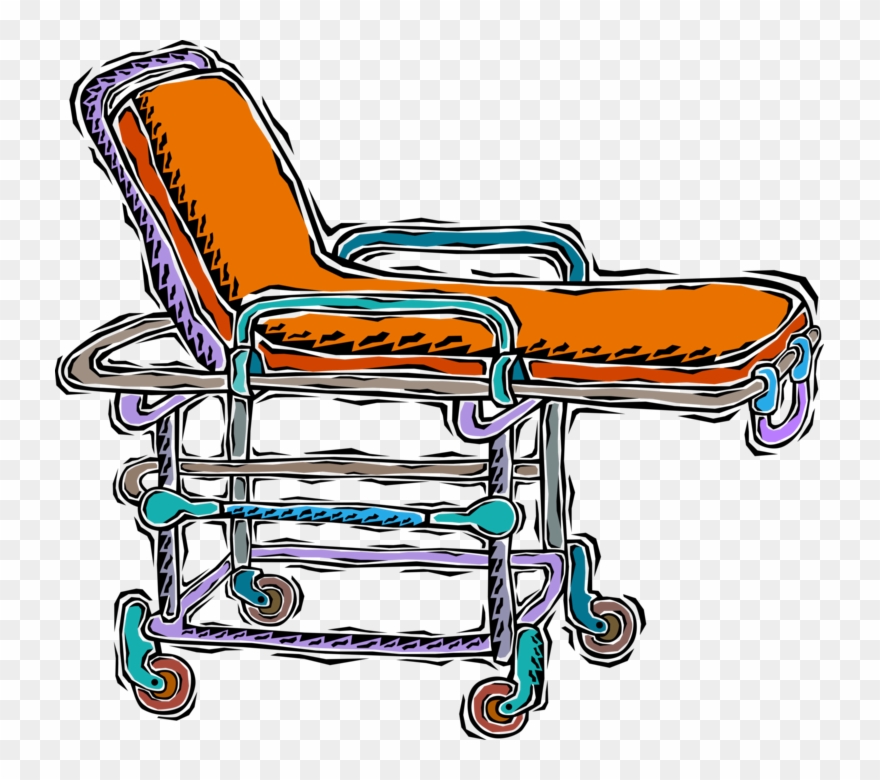 Vector Illustration Of Hospital Stretcher Apparatus - Chair Clipart