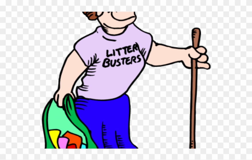 Litter Clipart Litter Picker - Cartoon Picking Up Trash - Png Download