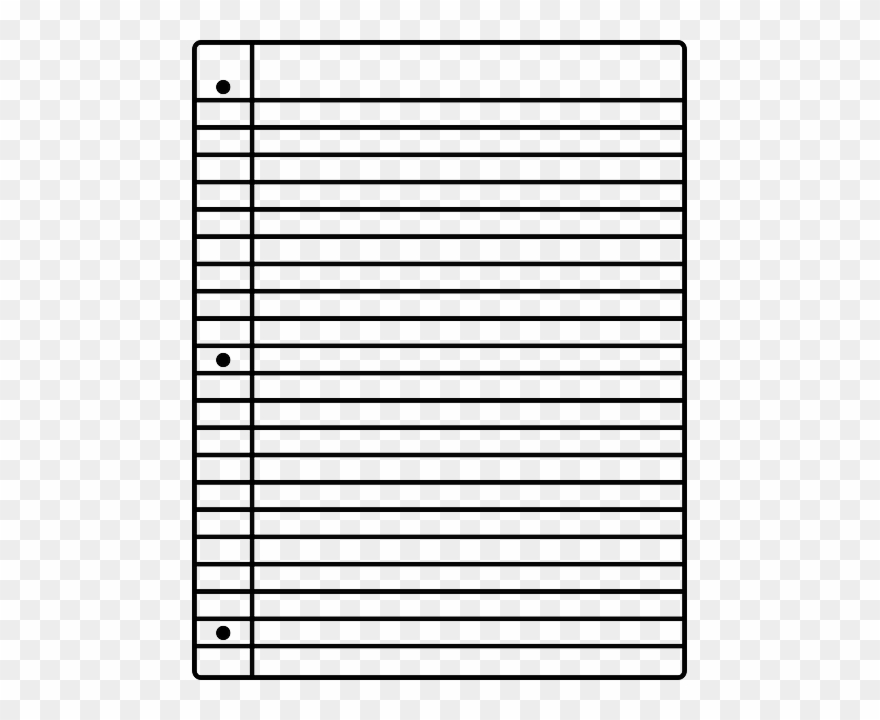 Paper, Looseleaf, Notebook, Blank, Notepad, Lined - Folha De Caderno Para Imprimir Clipart