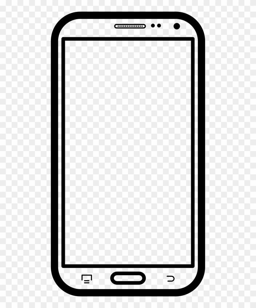 Samsung Mobile Phone Clipart Frame Png - Monochrome Transparent Png