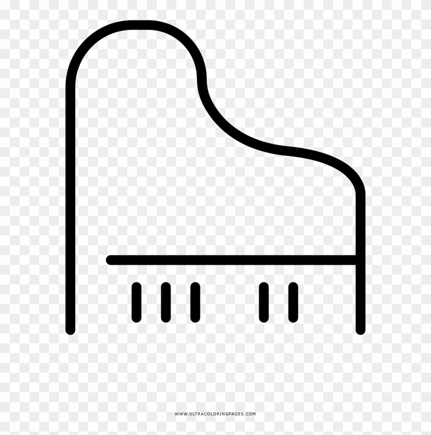 Piano Coloring Page - Line Art Clipart