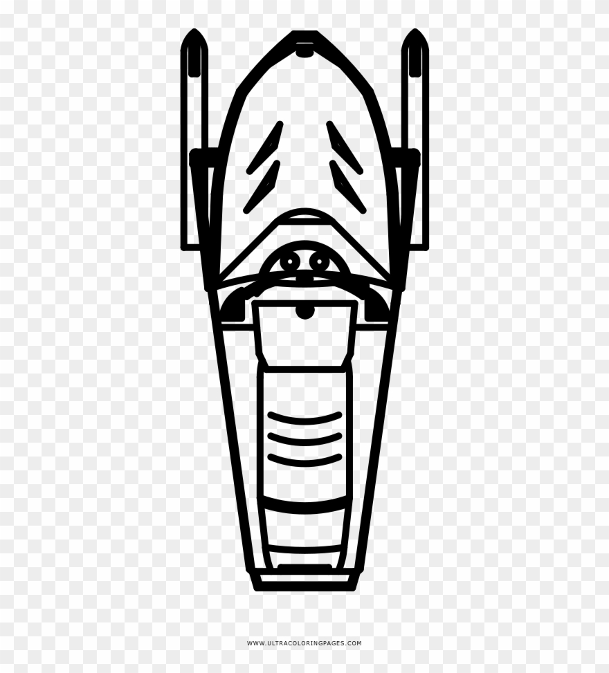 Snowmobile Coloring Page - Illustration Clipart