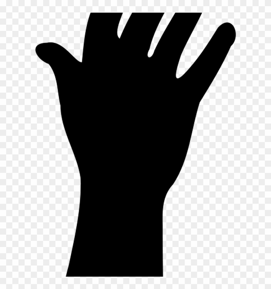 Raised Hand In Silhouette Clip Art Download Clip Art - Silhouette - Png Download