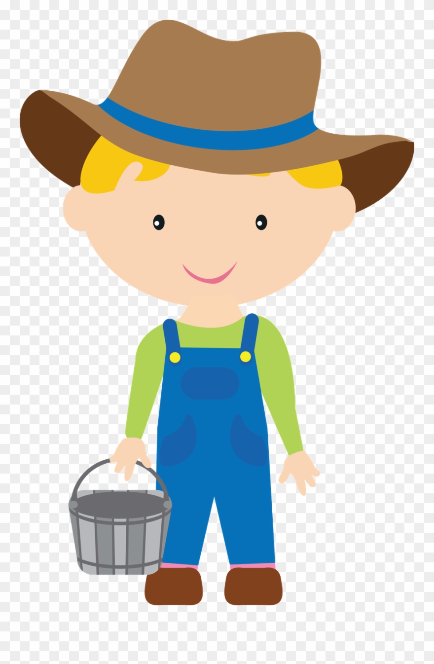 Clipart Of Farmer, Boy On And Boy I - Little Farmer Png Transparent Png