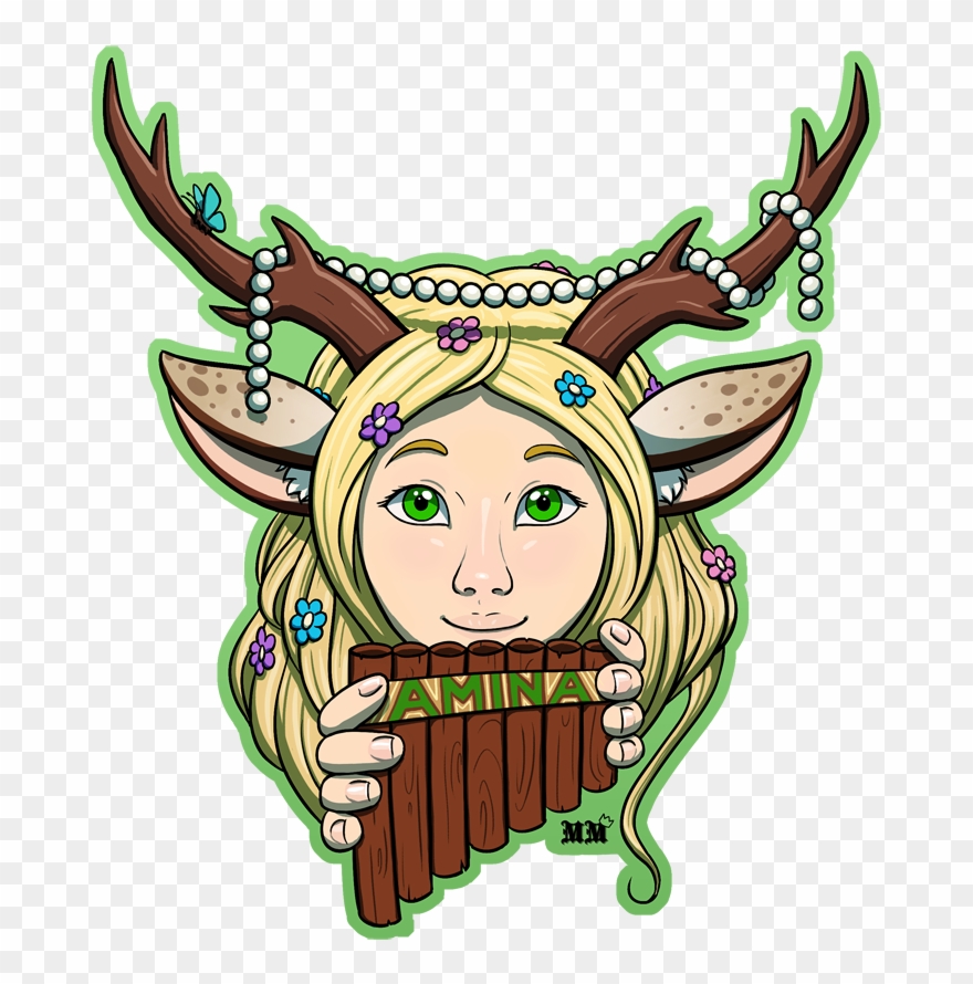 Amina Chomp-style Badge - Cartoon Clipart