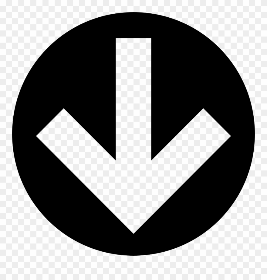 Engine Light With Down Arrow - White Down Arrow Png Clipart