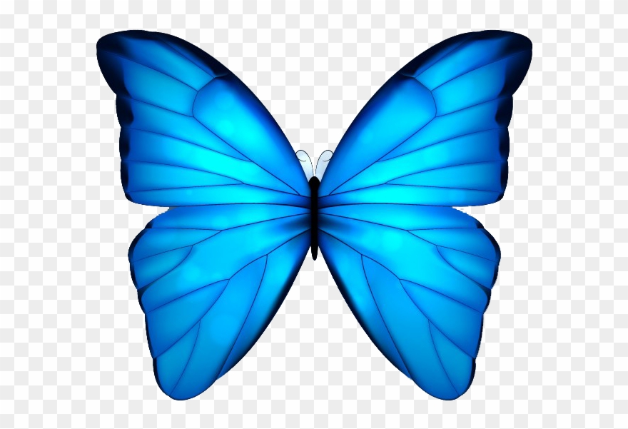 Butterfly Blue Clip Art - Clip Art Blue Butterfly - Png Download