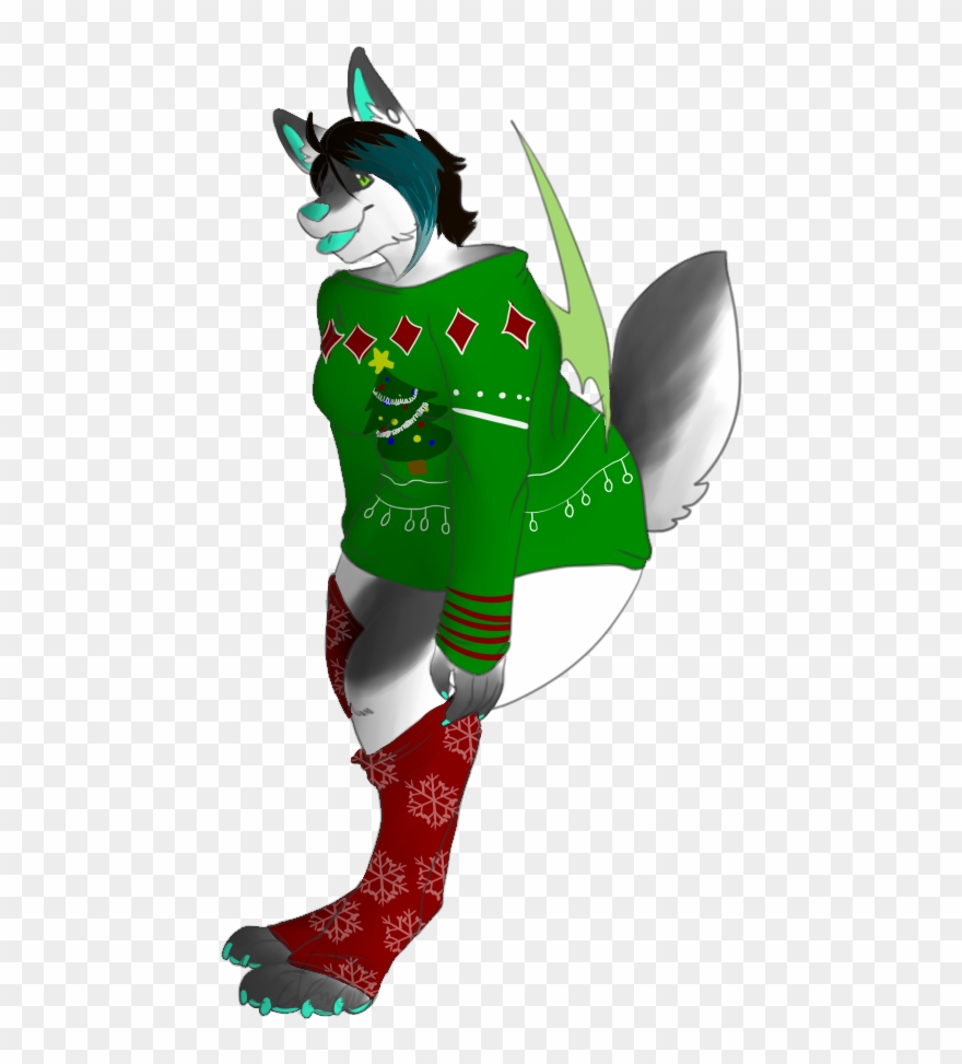 Ugly Sweater Cute Pup - Cartoon Clipart