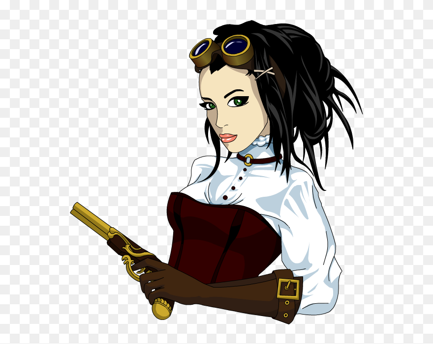 Steampunk Girl By Encho - Steampunk Girl Em Png Clipart