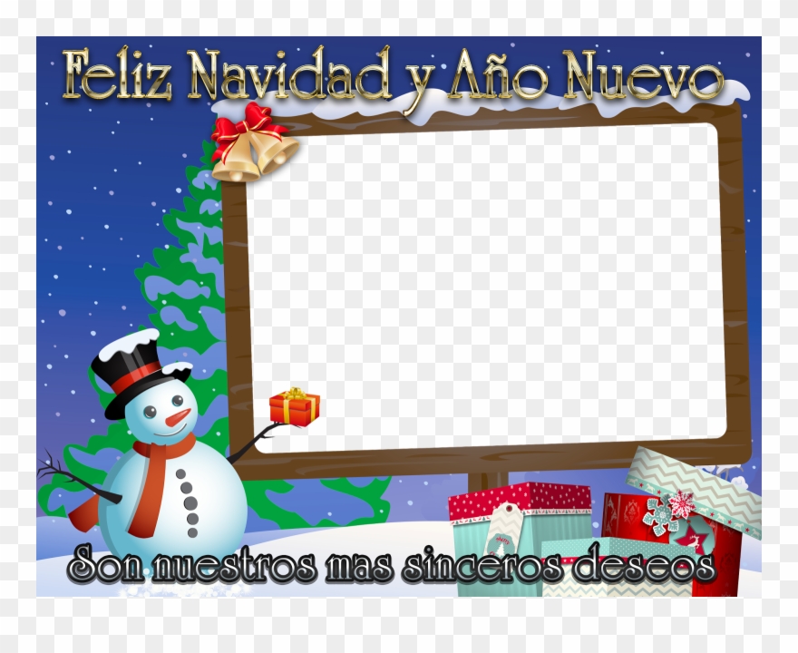 Marco En Listo Para Usar, Con Cualquier Programa De - Marcos De Navidad Para Fotos 2015 Clipart