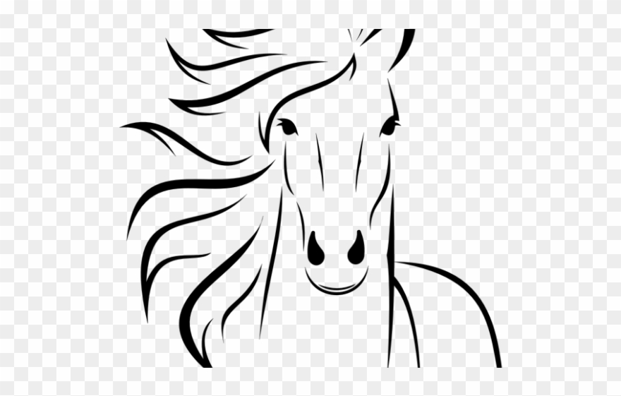 Horse Clipart Easy - Simple Horse Head Drawings - Png Download
