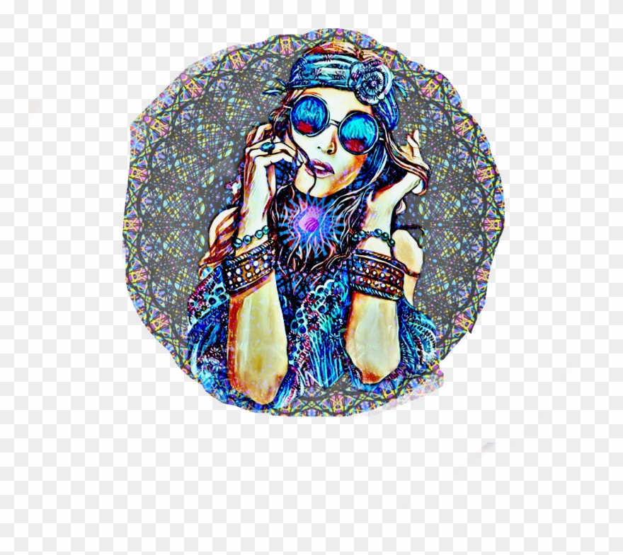 Hippie Sticker - Illustration Clipart