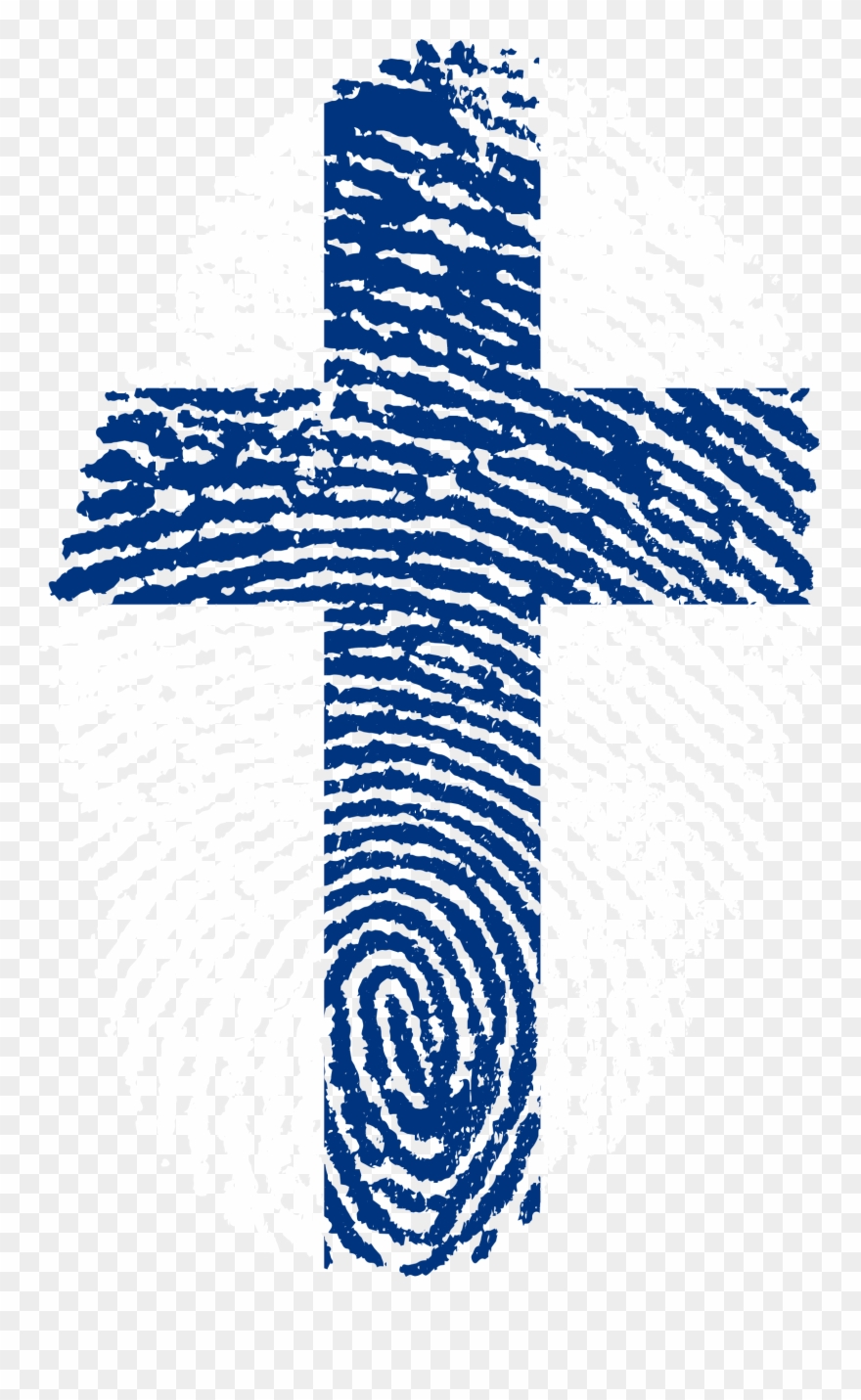 Finland Flag Fingerprint Country 654781 - Trinidad Fingerprint Clipart