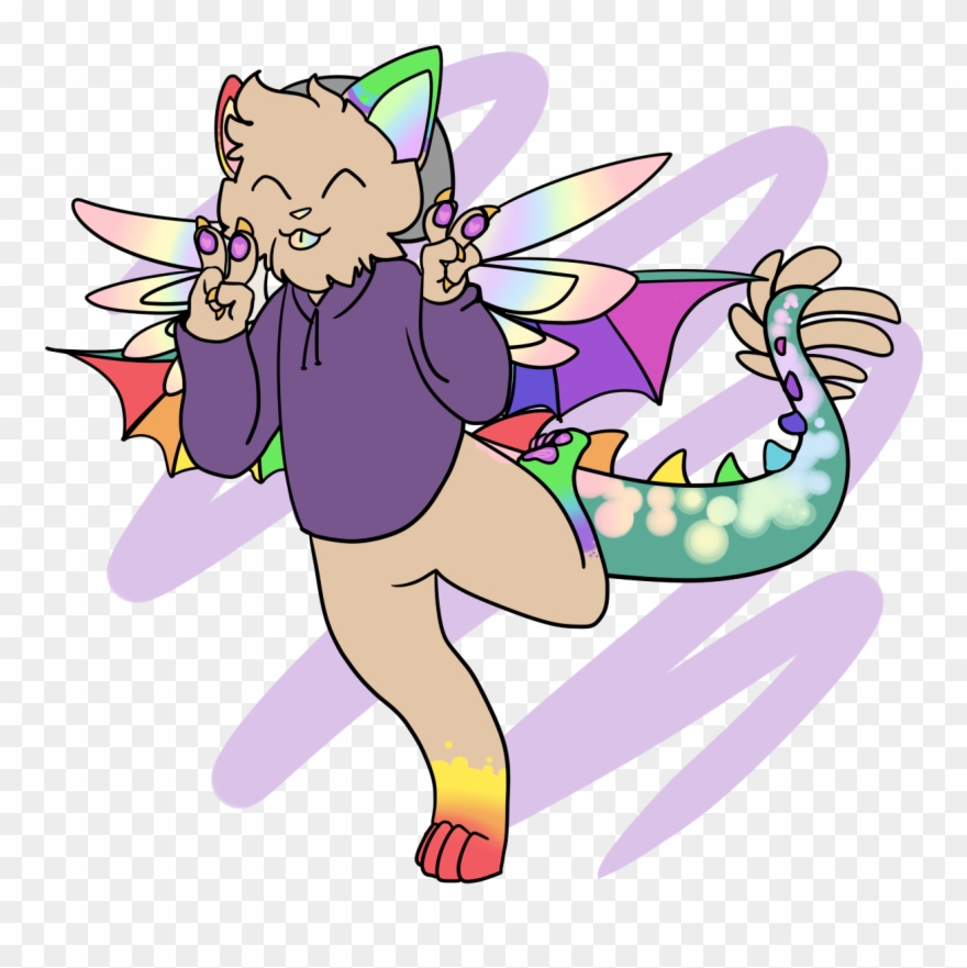 “i Would Be A Rainbow Cat Dragon” -tom When Asked What - Cartoon Clipart