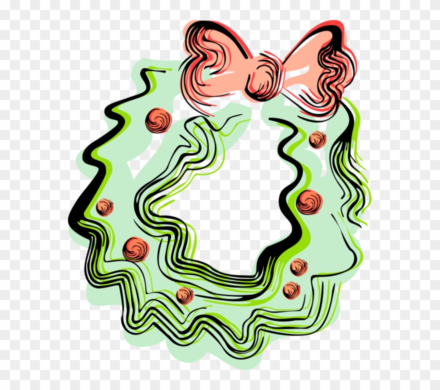 Vector Illustration Of Festive Season Christmas Wreath Clipart