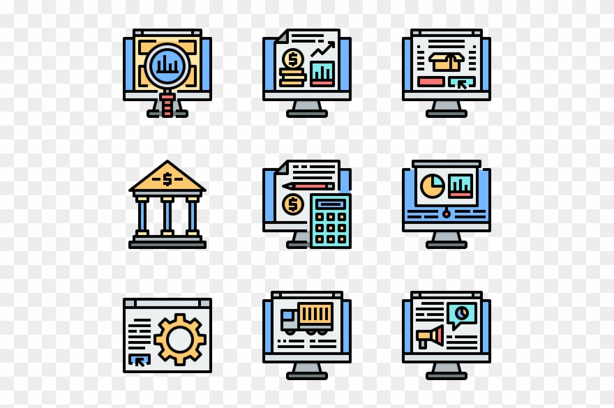 Digital Economy - Factory Machinery Icon Clipart
